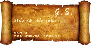 Glück Sándor névjegykártya