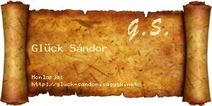 Glück Sándor névjegykártya